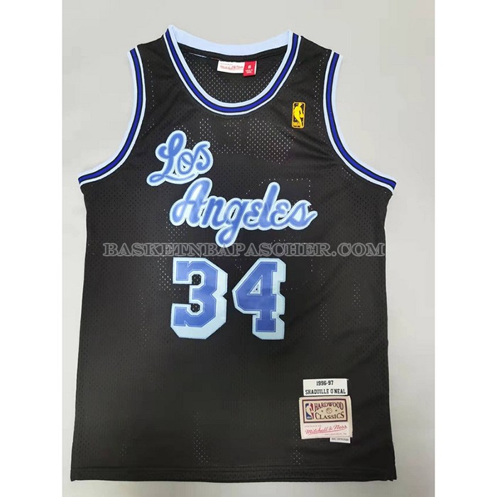 Maillot Los Angeles Lakers Shaquille O'neal NO 34 Mitchell & Ness 1996-97 Bleu Noir